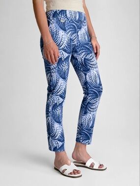 LISETTE Blue Fern-Print Cropped Slim Pants 2